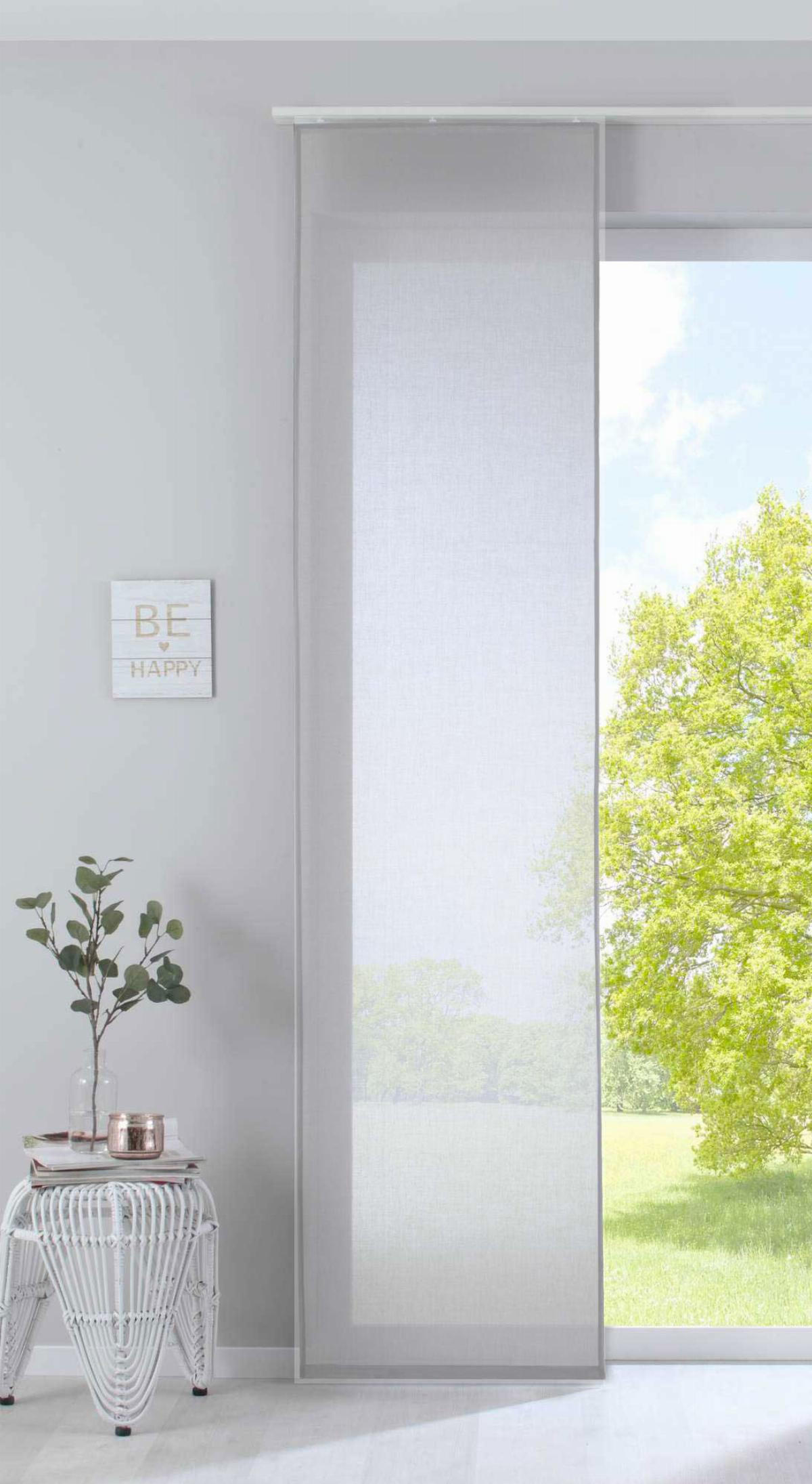 SCHIEBEVORHANG »Nizza« HxB 245x60 cm Stein - Grau, Textil (60/245cm) - Gardinenbox