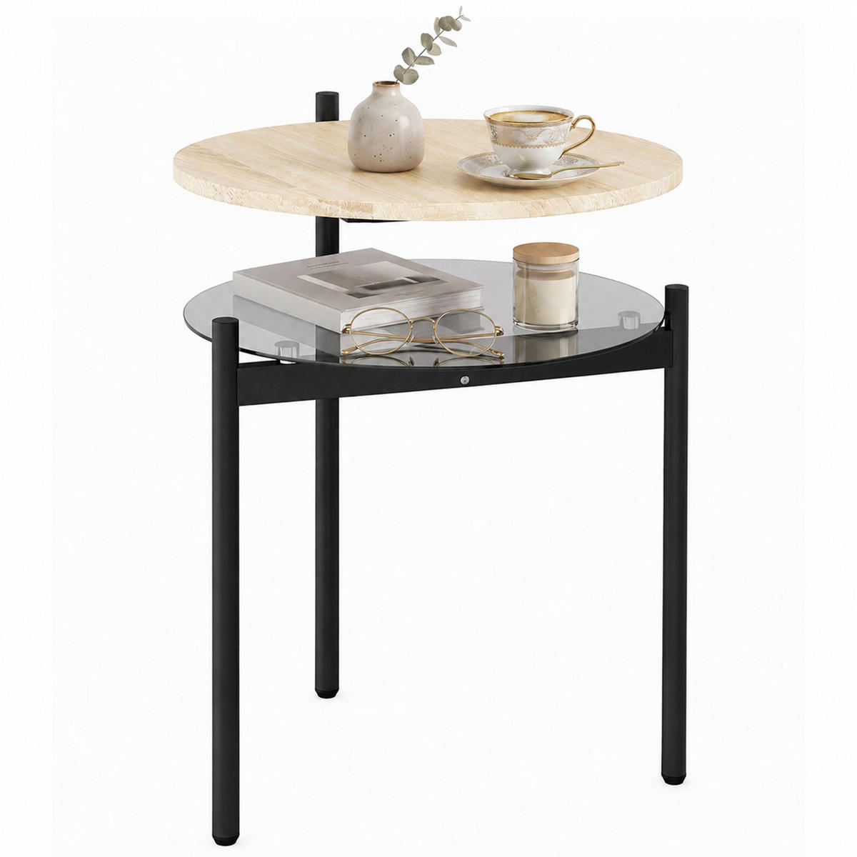 BEISTELLTISCH Eichefarben 41.8/39.8/53.5cm - Eichefarben, Holzwerkstoff (41.8/39.8/53.5cm)