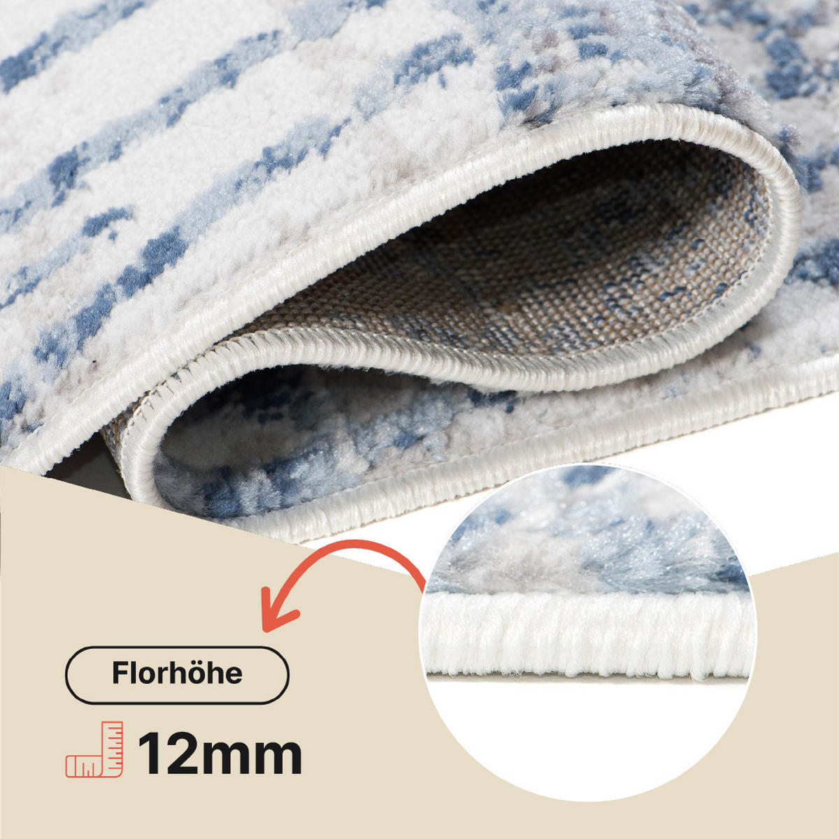TEPPICH SKY Blau 80/150 cm - Blau, Kunststoff (80/150cm) - Tapiso
