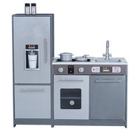 HOLZ-SPIELKÜCHE Milano Modern Kinderküche, Grau, 83cm - Grau, Holz (39/94/83cm) - Teamson Kids