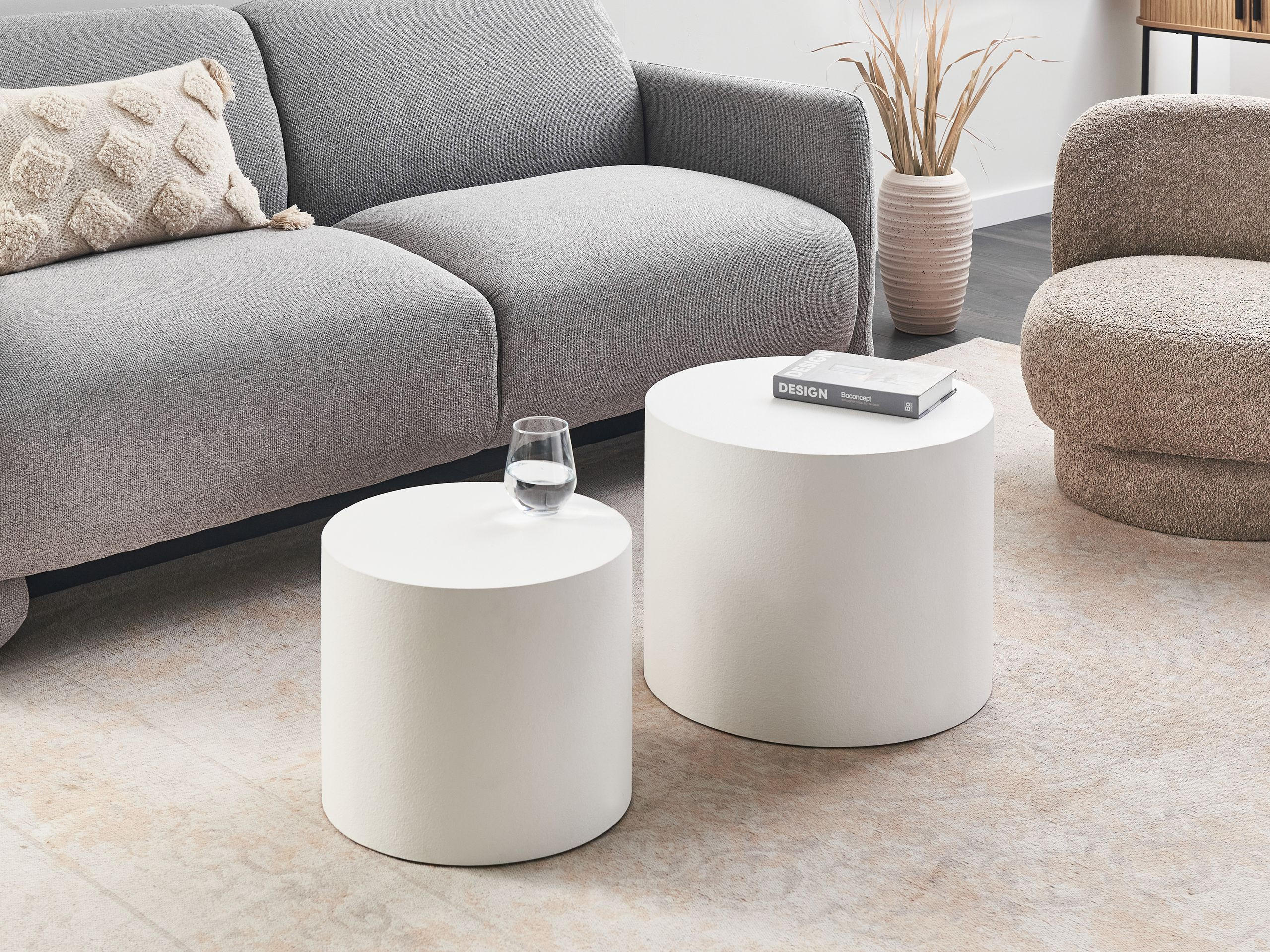 COUCHTISCH 2er Set Weiß Manti - Weiß, Holzwerkstoff (48/48/38cm) - Beliani