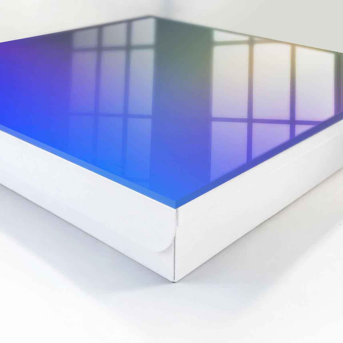 SCHLÜSSELBOX Weiß 30x30 cm – Türöffnung nach rechts - Farbenfrohe Harmonie - Blau, Metall (30/30/5cm) - TULUP