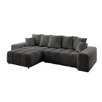 ECKSOFA Ottomane links/rechts ENIL-L 290x175x84 Dunkelgrau Velours - Dunkelgrau, Holzwerkstoff/Kunststoff (290/175cm) - ALTDECOR