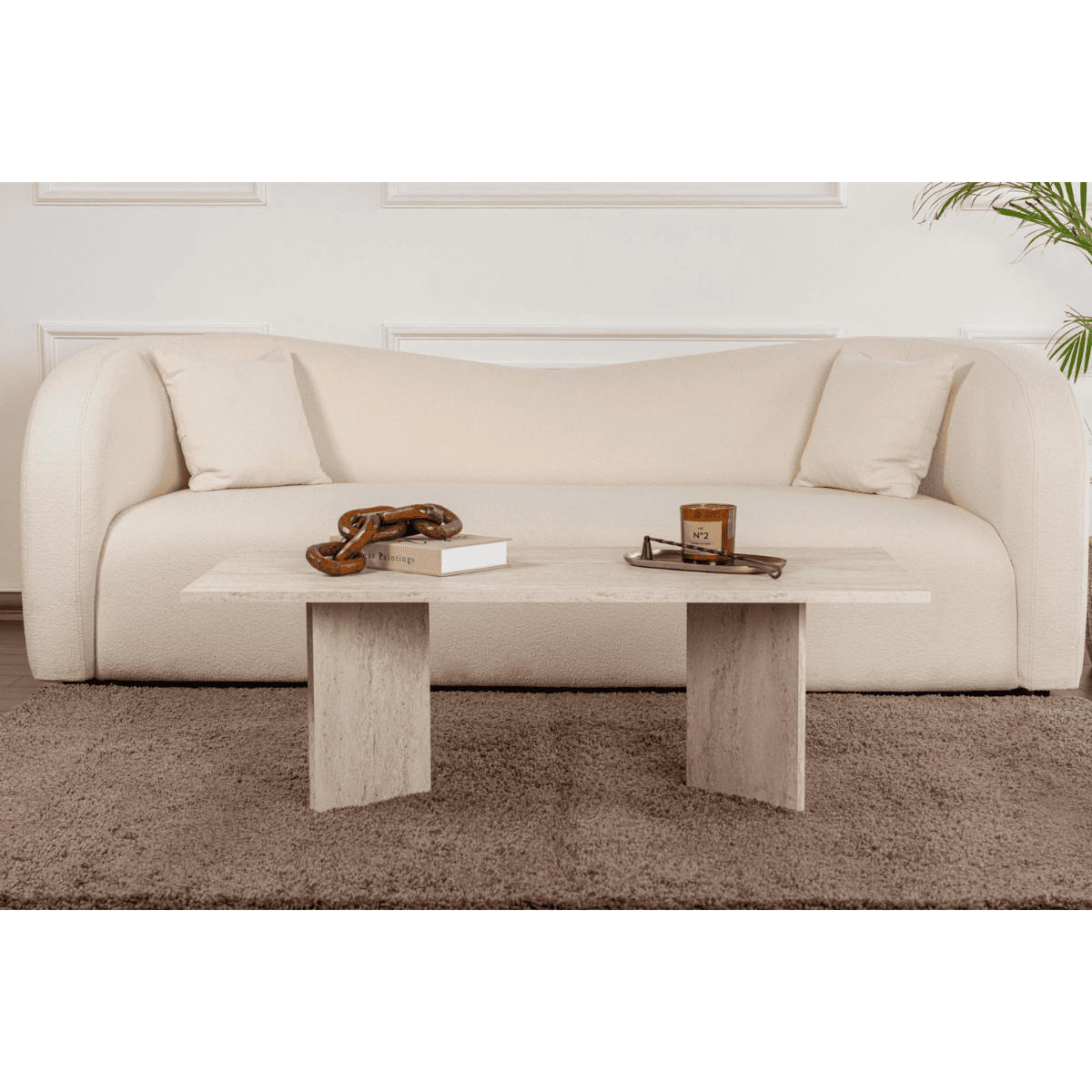 COUCHTISCH mit rechteckiger Platte 119/60/40 cm - Hellbraun, Holzwerkstoff (119/60/40cm) - Calicosy