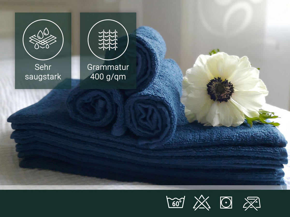 SEIFTÜCHER, 10er-Set, 30x30 cm, 100% Baumwolle, Blau - Dunkelblau, Textil (30/30cm) - Zollner