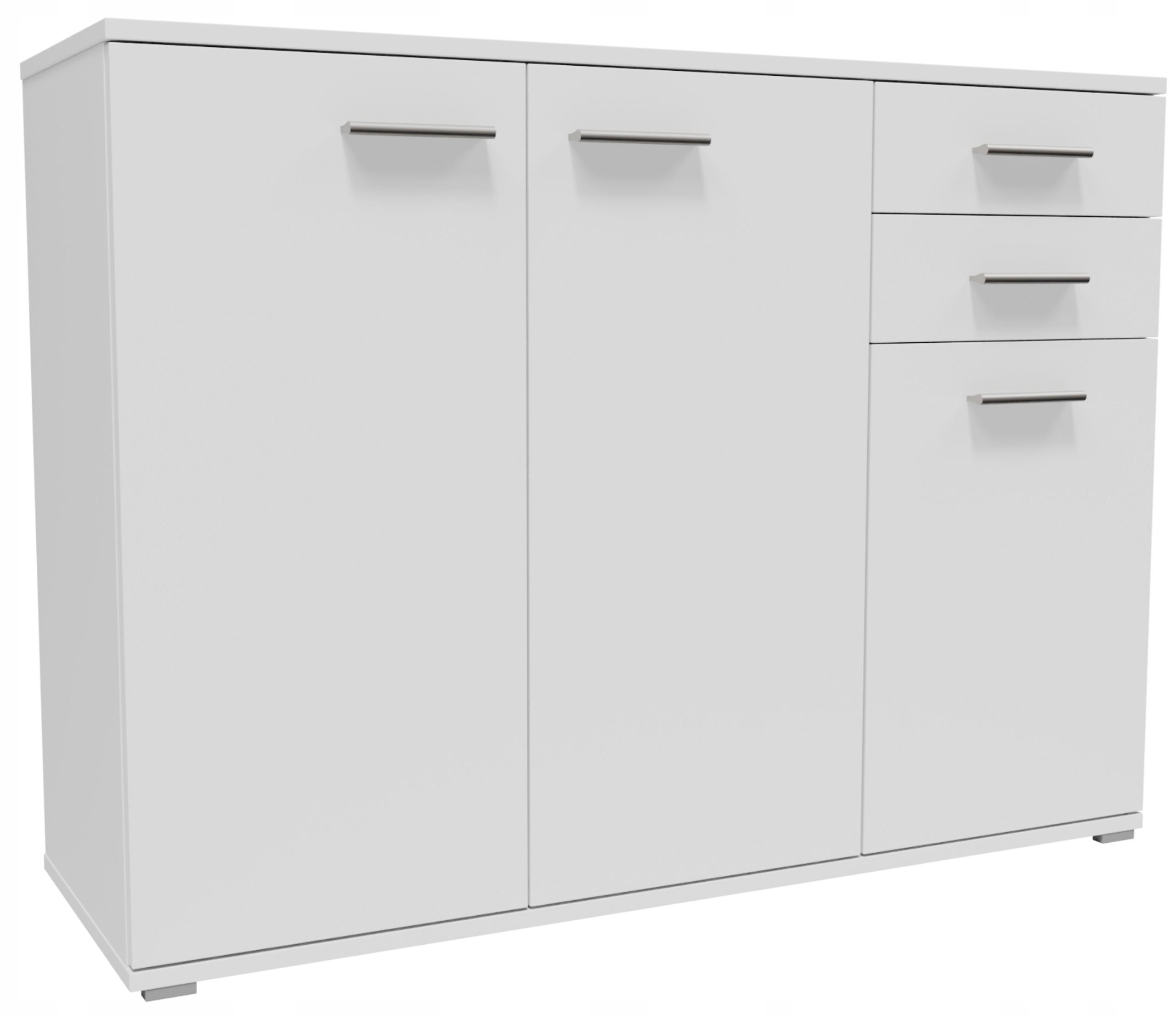 KOMMODE CR3-KD3 Weiß 103,4/34/73,5 cm - Weiß, Holzwerkstoff (103.4/73.5/34cm)