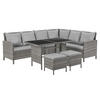 RATTAN-LOUNGE Madison - Grau, Kunststoff - SVITA