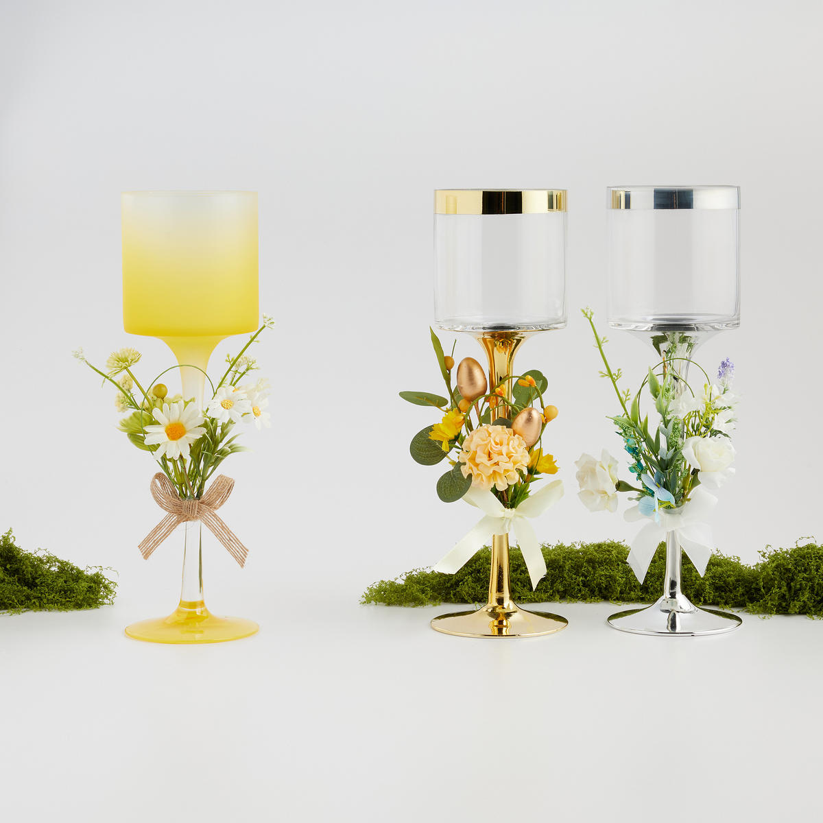 KERZENSTÄNDER Giallo - Goldfarben, Metall (9/30/9cm) - home&you