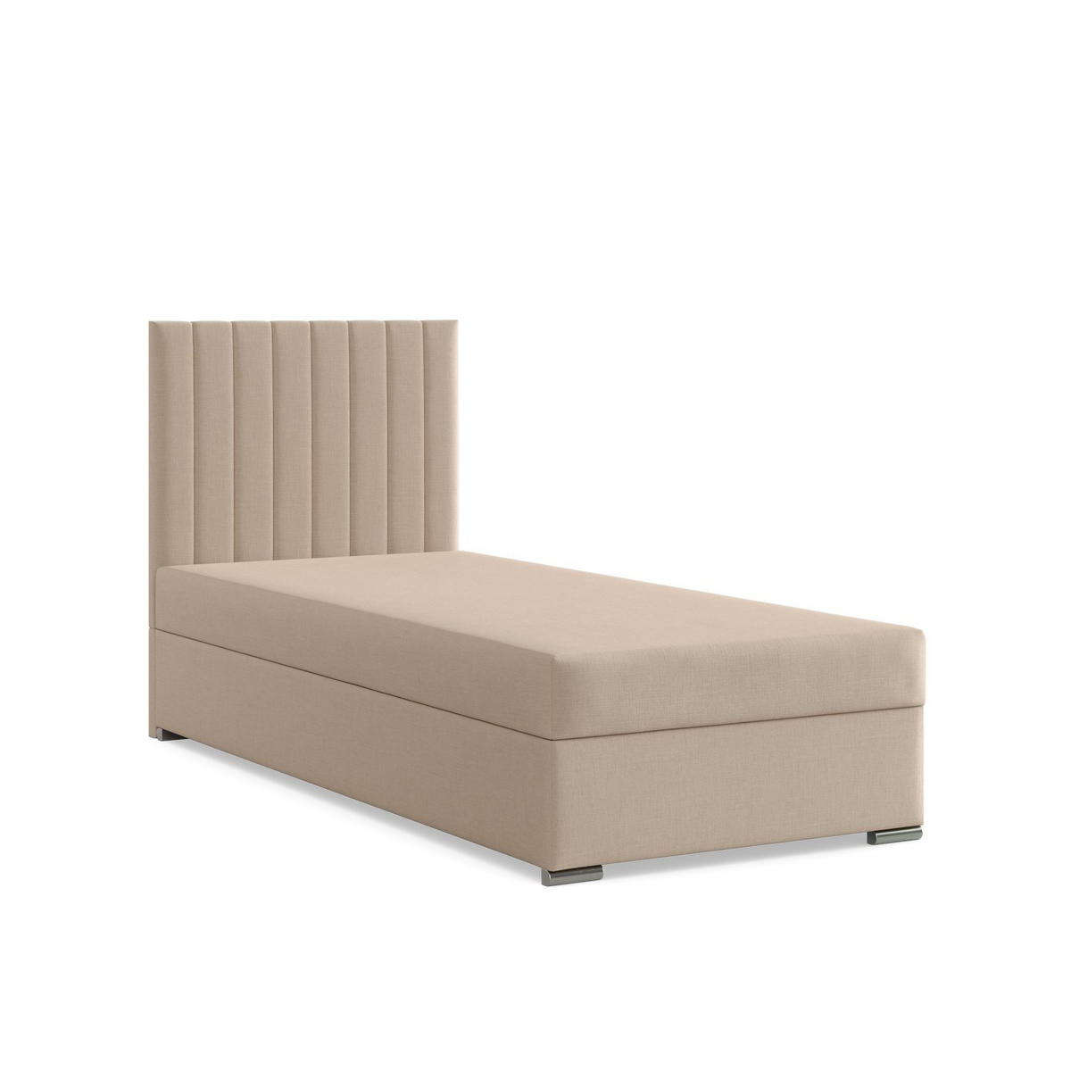 BOXBETT MIT KOPFTEIL 90x200 AGEN, Beige - Beige, Textil (90/200cm) - Mebligo