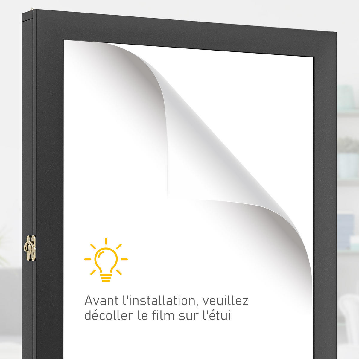 TRIKOTRAHMEN DE-15498 71/89 cm, Acrylglas mit Filz Schwarz - Schwarz, Holzwerkstoff (6.5/89/71cm) - ComfortXL