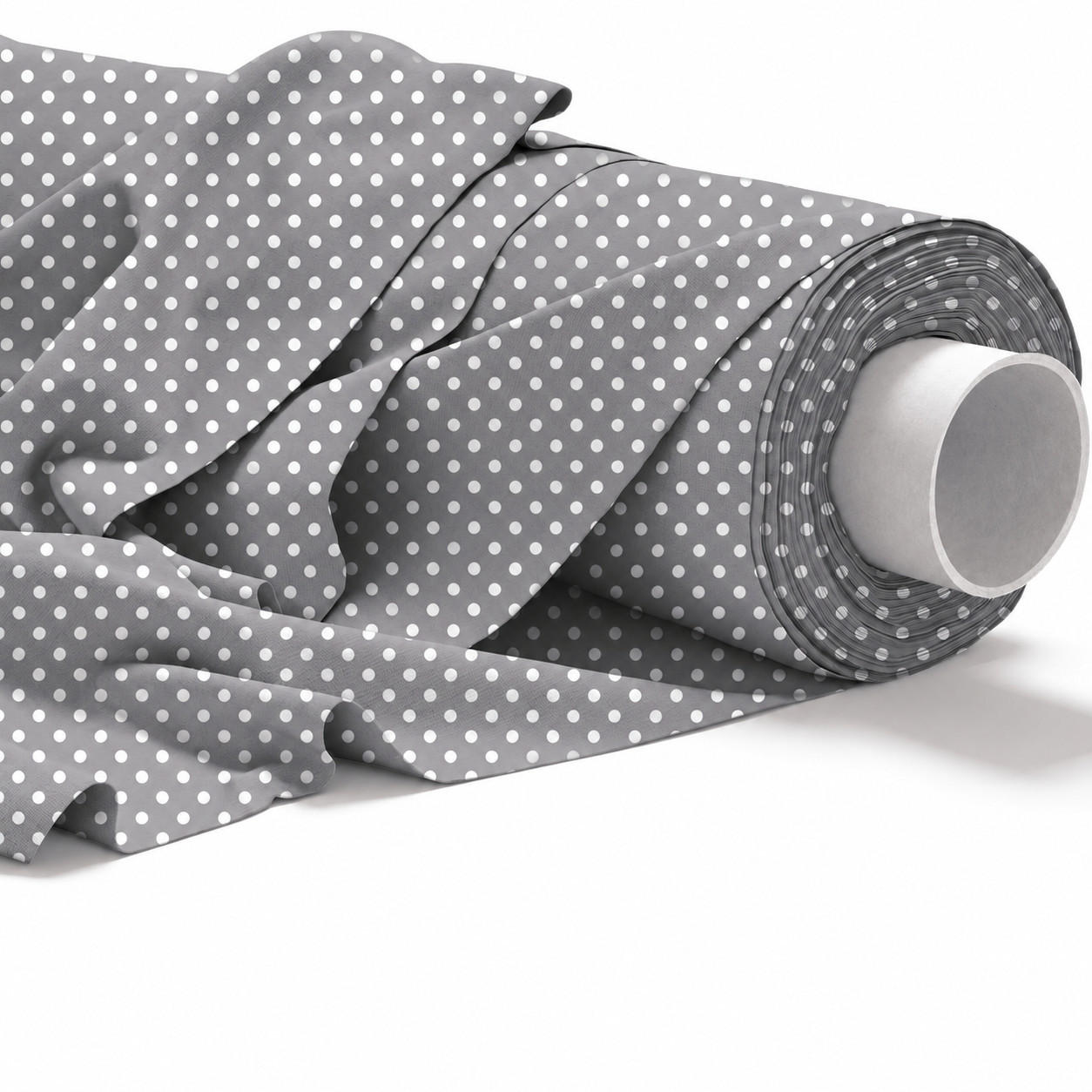 BAUMWOLLSTOFF Balls 160 cm breit, 145 g/m², grau mit weißen Punkten, weiche Canvas-Qualität - Grau, Textil (160/100cm) - Dreamroots