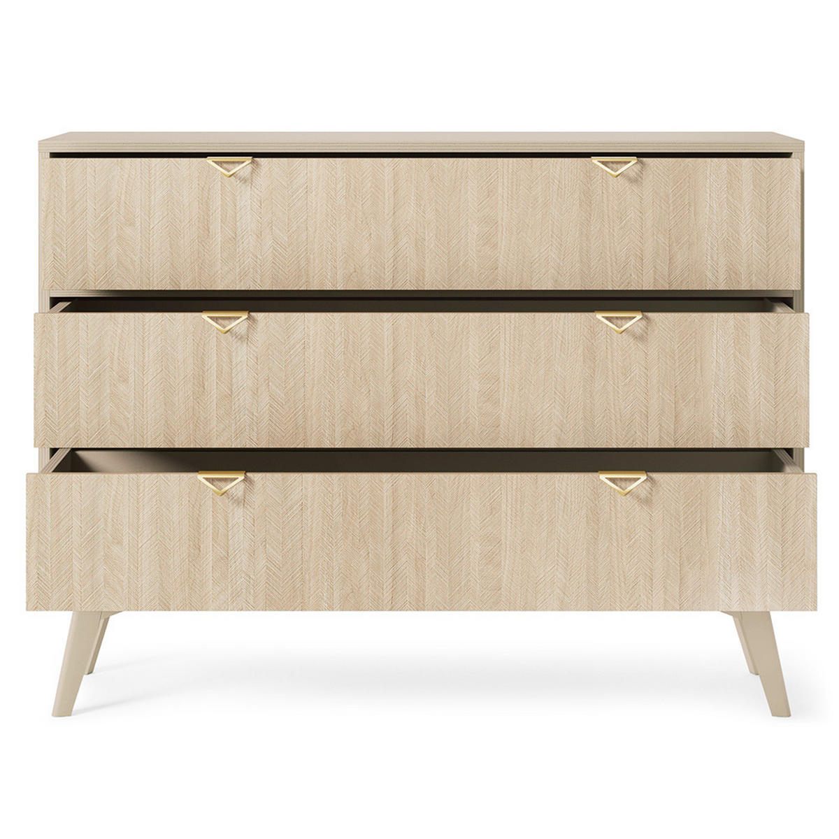 KOMMODE Fareham-160 - Beige, Holzwerkstoff (106/80/38cm) - Lomado