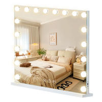 VANITII KOSMETIČNO ZRCALO z LED osvetlitvijo, belo, 80/58 cm - bela, kovina (80/58/15cm) - VANITII