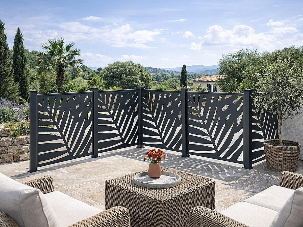 ZAUN - 102.5cm x 7.6cm - Aluminium - anthrazitgrau - TOGIRO - Anthrazit, Metall (102.5/100cm) - Vente-Unique