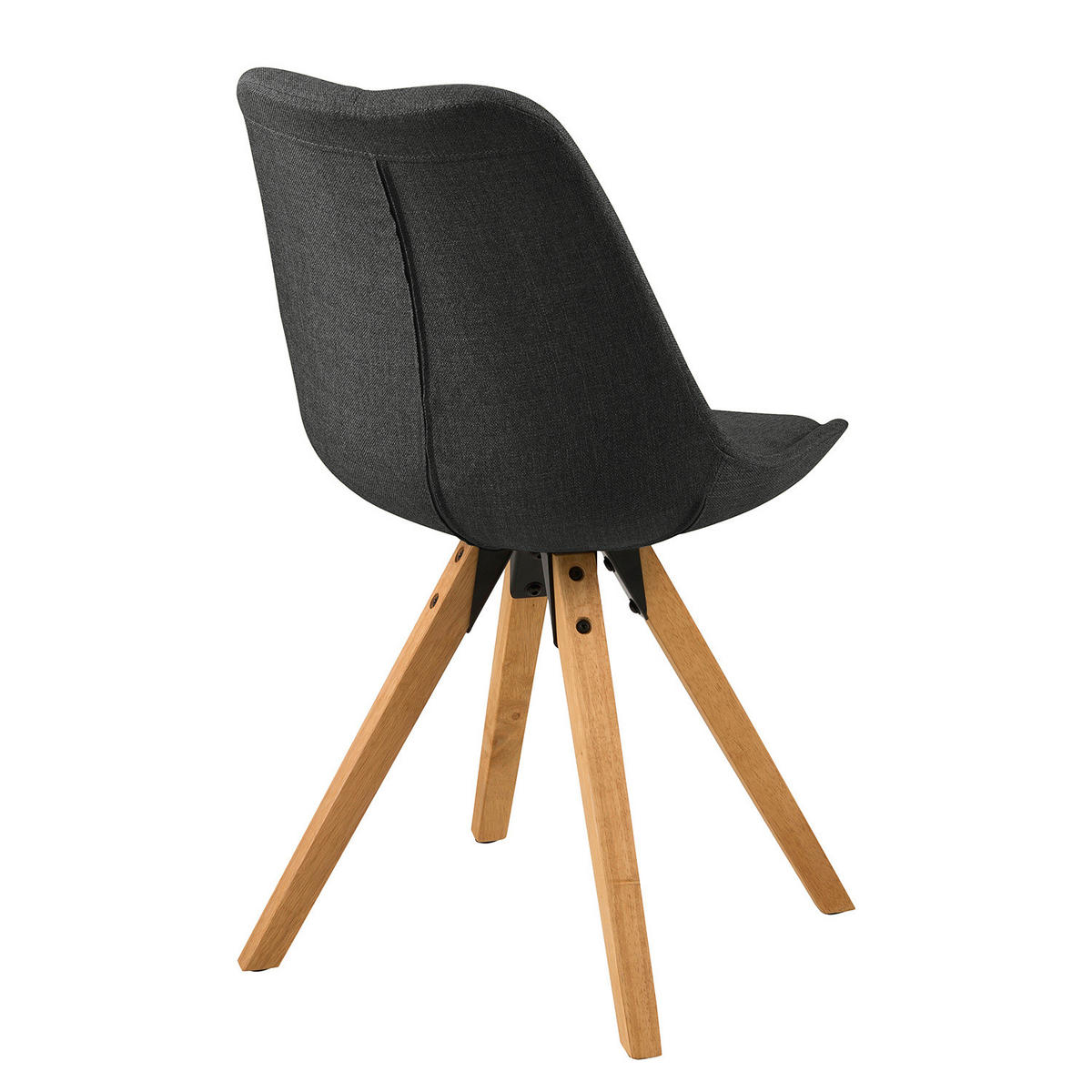 POLSTERSTUHL - Massivholz Gummibaum / Textil - Dunkelgrau/Braun, Holz/Textil (49/85/55cm) - home24