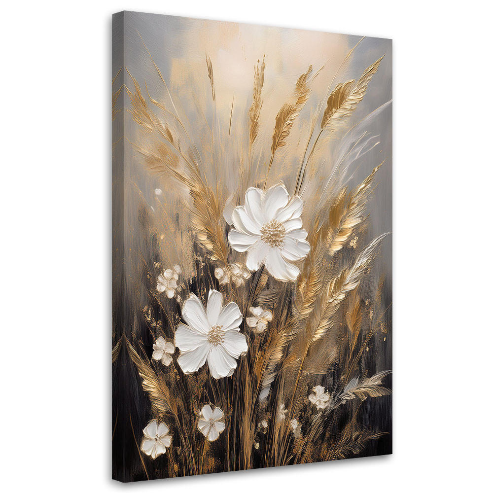 WANDBILD wiesennaturblumen - Beige, Textil (40/60cm) - Feeby