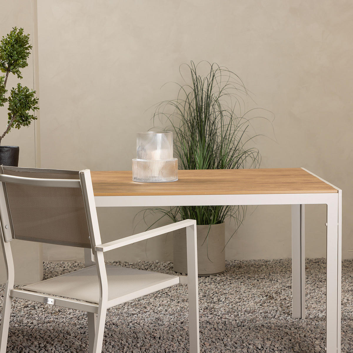 GARTENTISCH - Braun/Weiß, Metall (205/90/74cm) - home24