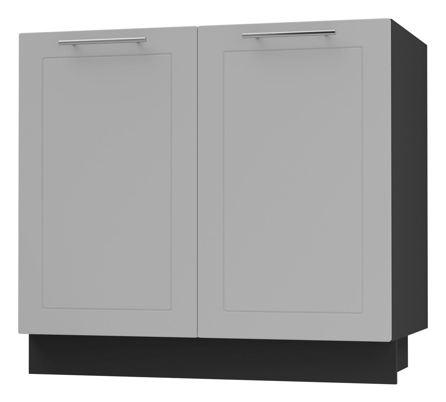 UNTERSCHRANK Bari D11/90 Schwarz / RAL 7040 fenstergrau 90 / 50 / 82cm - Schwarz/Grau, Holz/Holzwerkstoff (90/82/50cm) - Feldmann-Wohnen