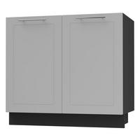 UNTERSCHRANK Bari D11/90 Schwarz / RAL 7040 fenstergrau 90 / 50 / 82cm - Schwarz/Grau, Holz/Holzwerkstoff (90/82/50cm) - Feldmann-Wohnen