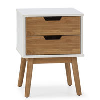 NACHTTISCH Baku 2 Schubladen weiß/Wachs - Weiß, Holz (40/54/40cm) - VS Venta-stock