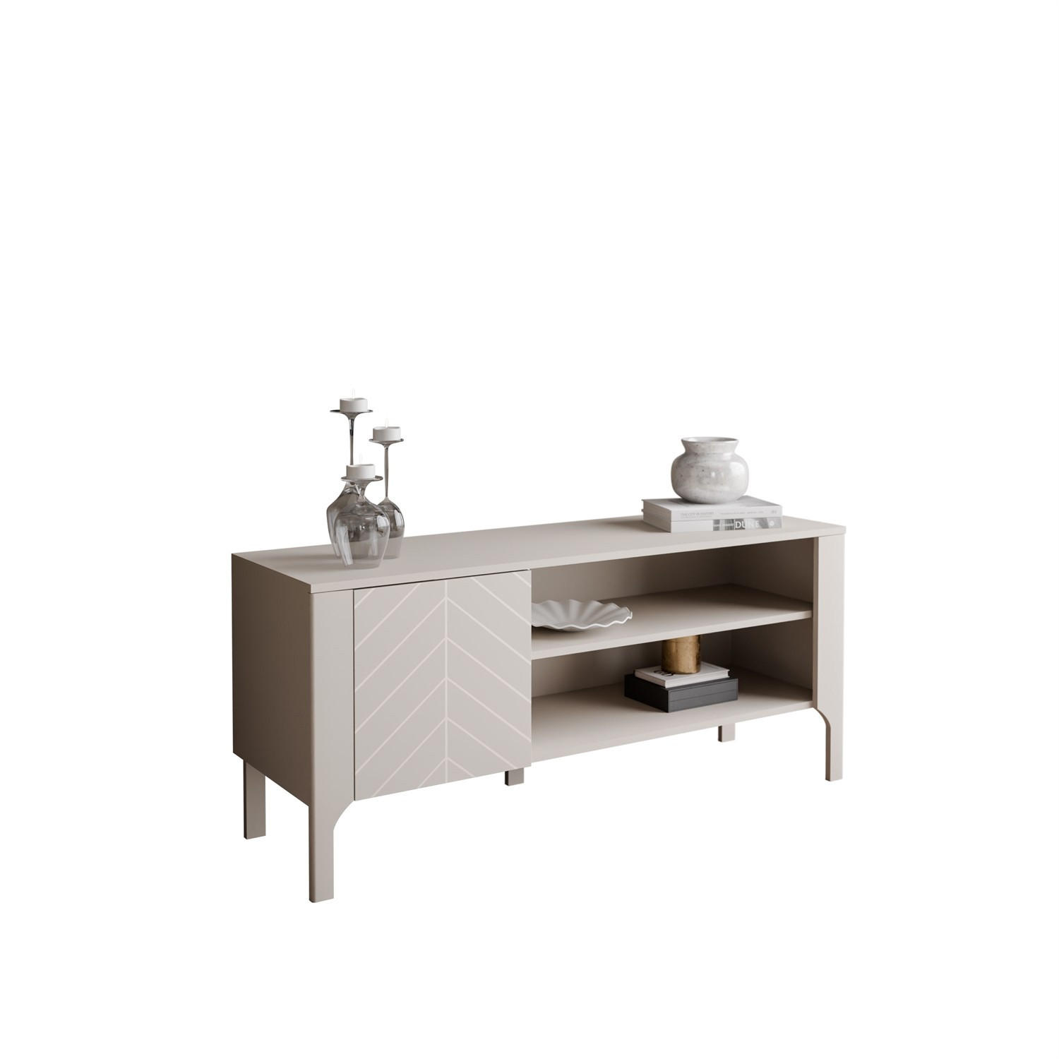TV-SCHRANK LUMI 135 cm, Kaschmir - Kaschmir, Holzwerkstoff (135/57/41cm) - Lookway