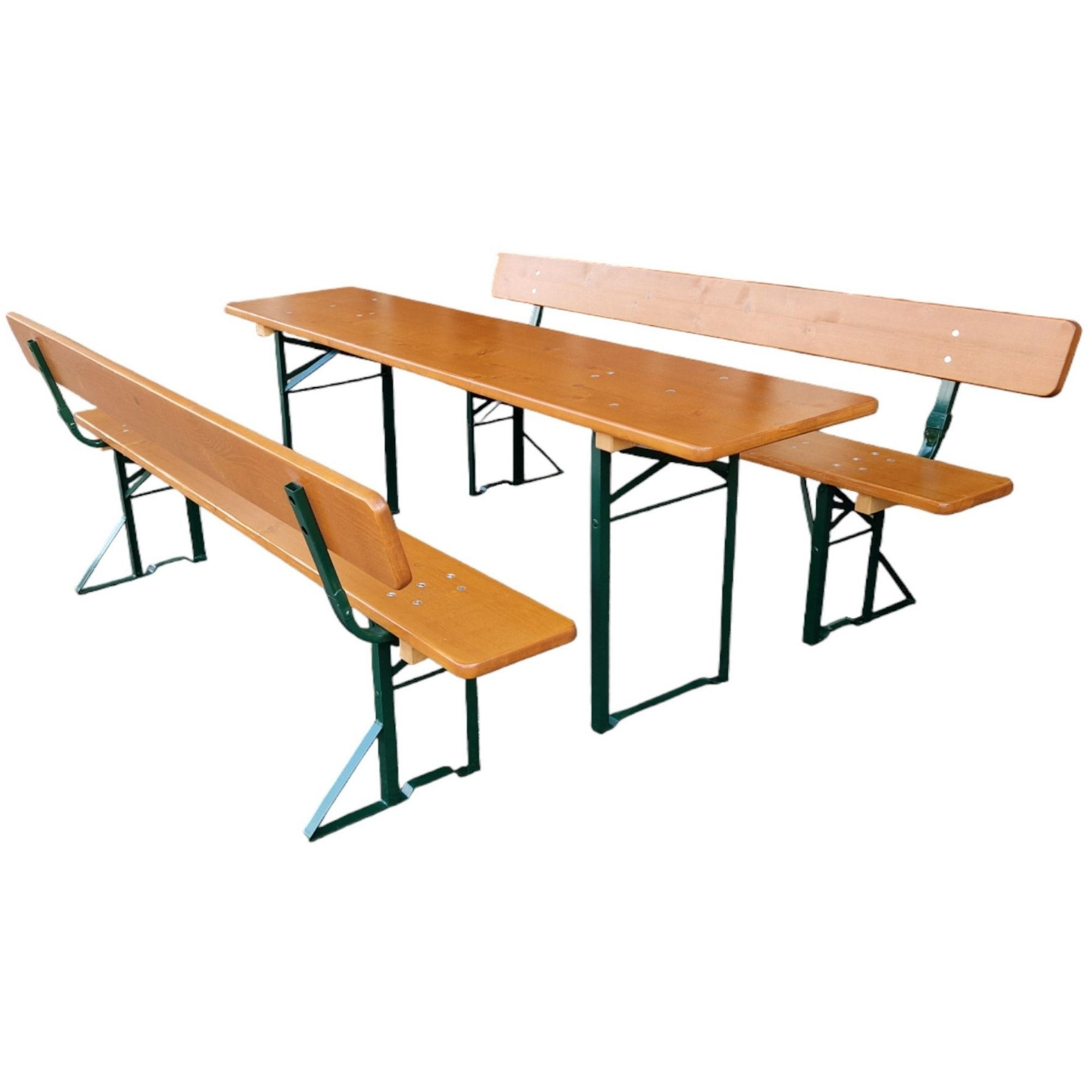 BIERZELTGARNITUR ALPENFEST PRO Premium QualitätMit Rückenlehne 77x220x50cm Fichtenholz - Eichefarben, Holz - CHEFGASTRO