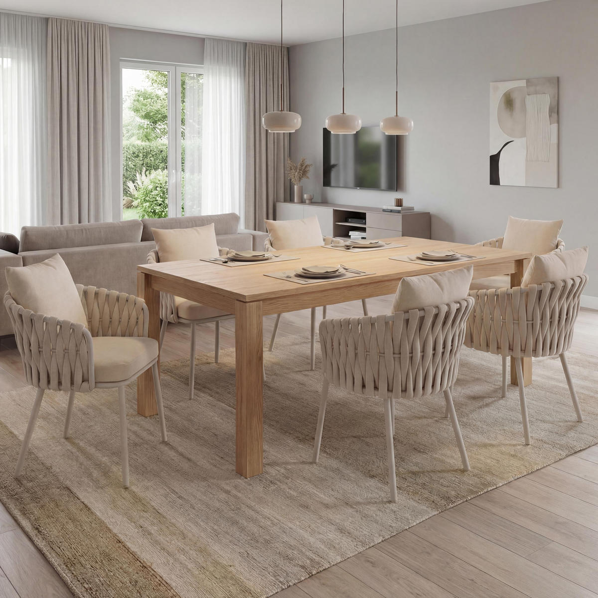 JEDÁLENSKÁ stolička krémovo biela - krémová, textil (56/71/57cm) - MCW