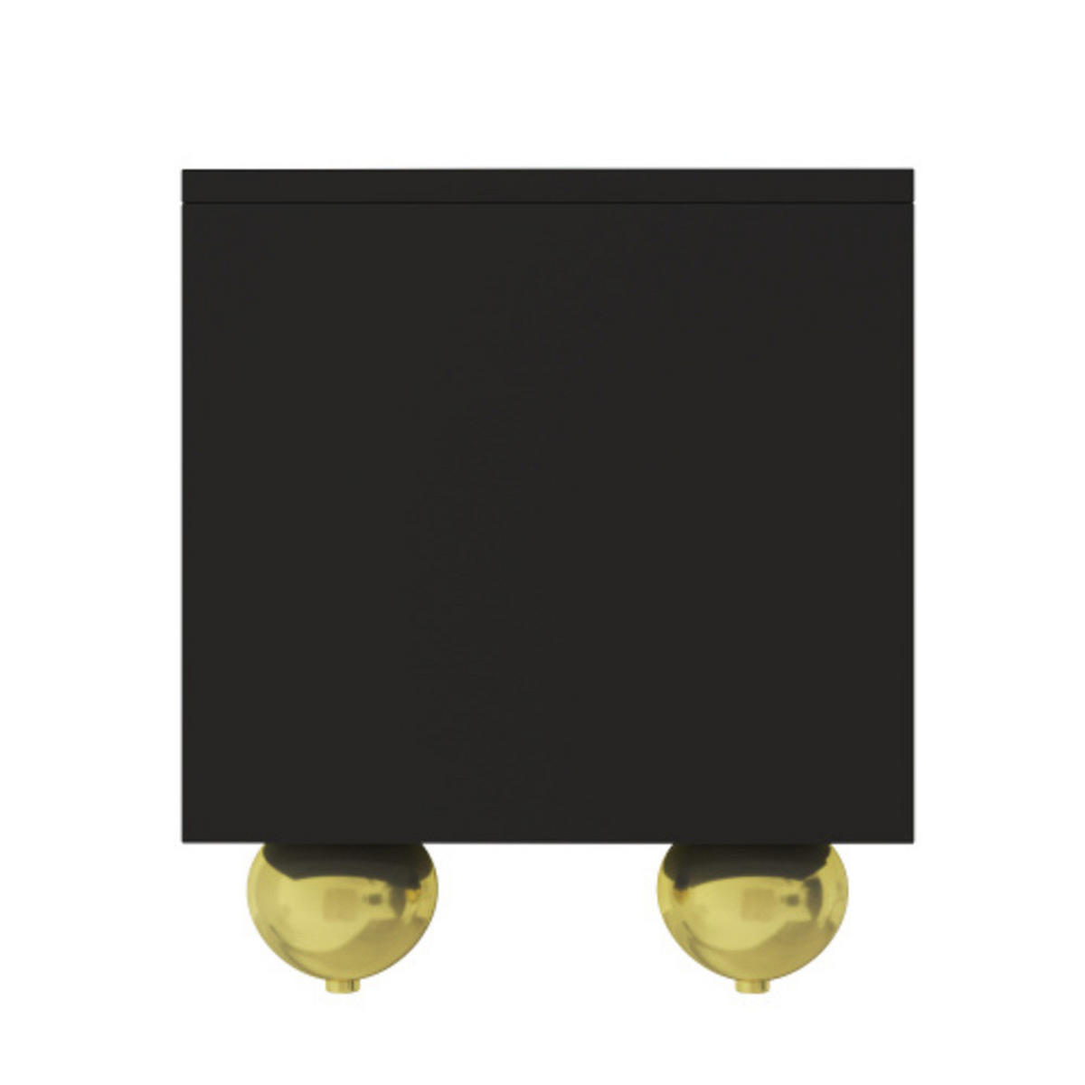 LOWBOARD Schwarz-gold aus Spanplatte mit handbemalten Goldverzierungen & Push-Open-Türen 170×38×44 cm - Schwarz, Holzwerkstoff (170/44/38cm) - Luhomfu