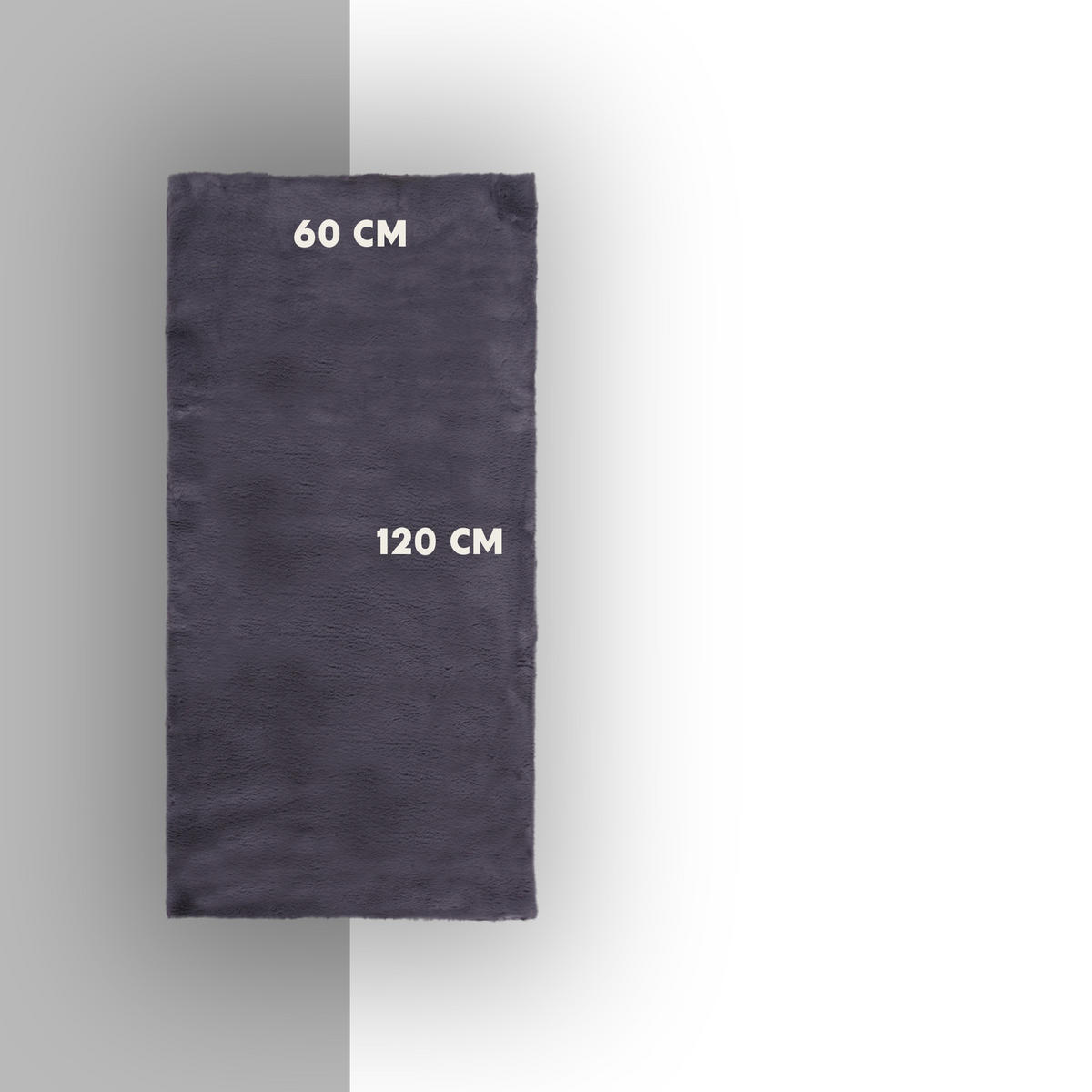 TEPPICH in Felloptik 60x120 cm anthrazit 60x120cm - Anthrazit, Textil (60/120cm)