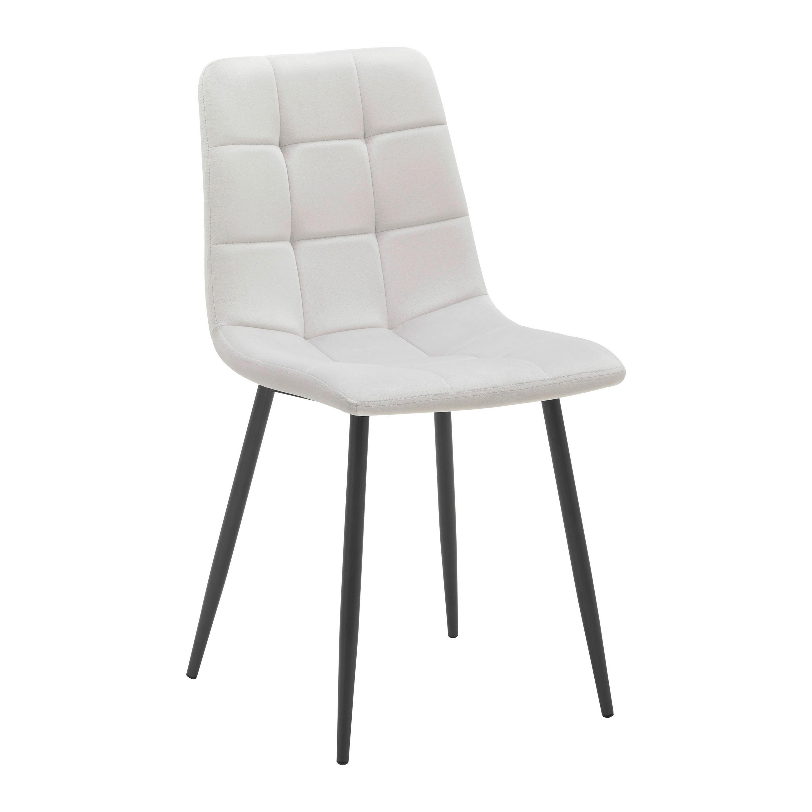 STUHL Ria Hellgrau Samt Gepolstert - Hellgrau, Holz (43.5/87/54cm) - Bessagi Home