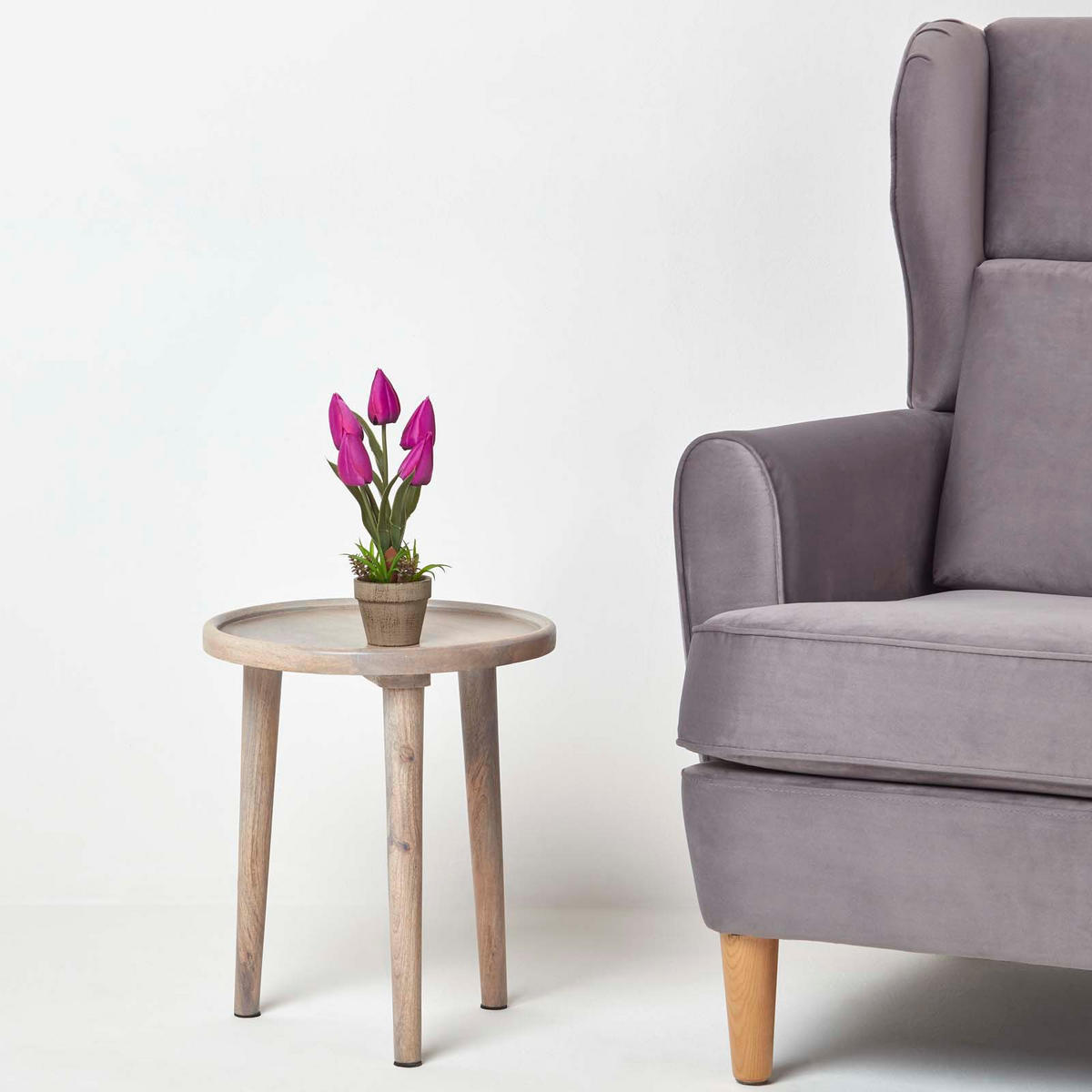 KUNSTBLUMEN Tulpen lila im Steinoptik-Topf, 27 cm - Pink, Kunststoff (27cm) - Homescapes