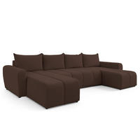 WOHNLANDSCHAFT Ferrande Braun 318/149/91 cm mit Schlaffunktion Bettkasten Modern - Schwarz/Braun, Kunststoff/Textil (318/91/149cm) - AX Living