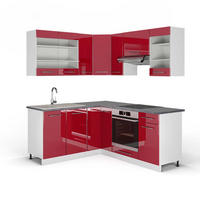 ECKKÜCHE Fame-Line Bordeaux Hochglanz/Weiß 160 x 190 cm, AP Anthrazit - Bordeaux/Weiß, Holzwerkstoff (190/81.6/60cm) - Vicco