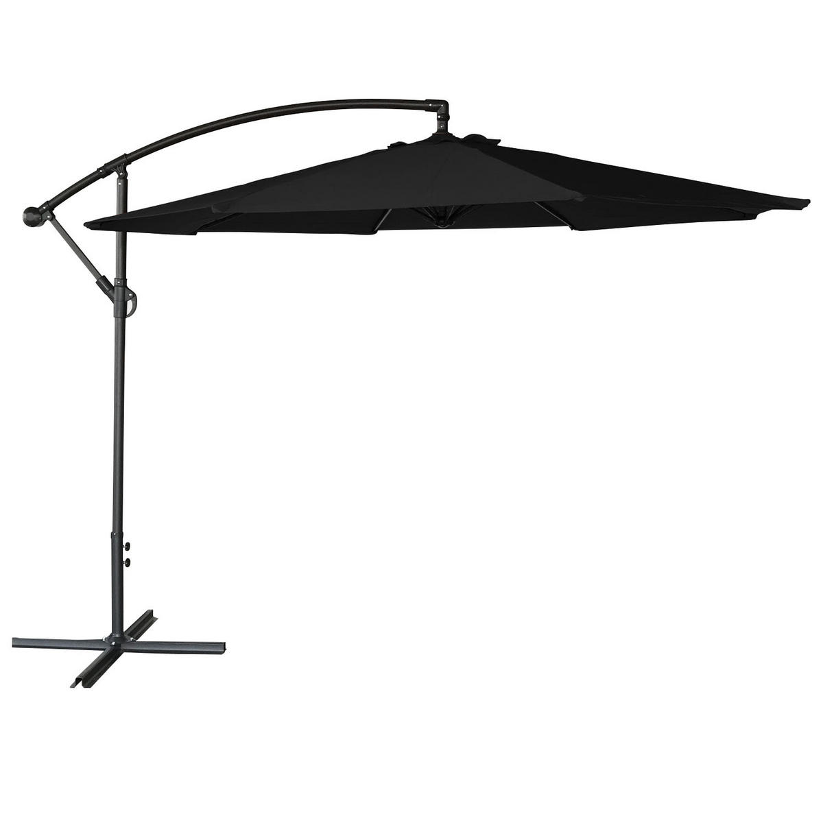 SONNENSCHIRM Oahu Schwarz Ø 3 m - Schwarz, Textil (300/300cm) - Happy Garden