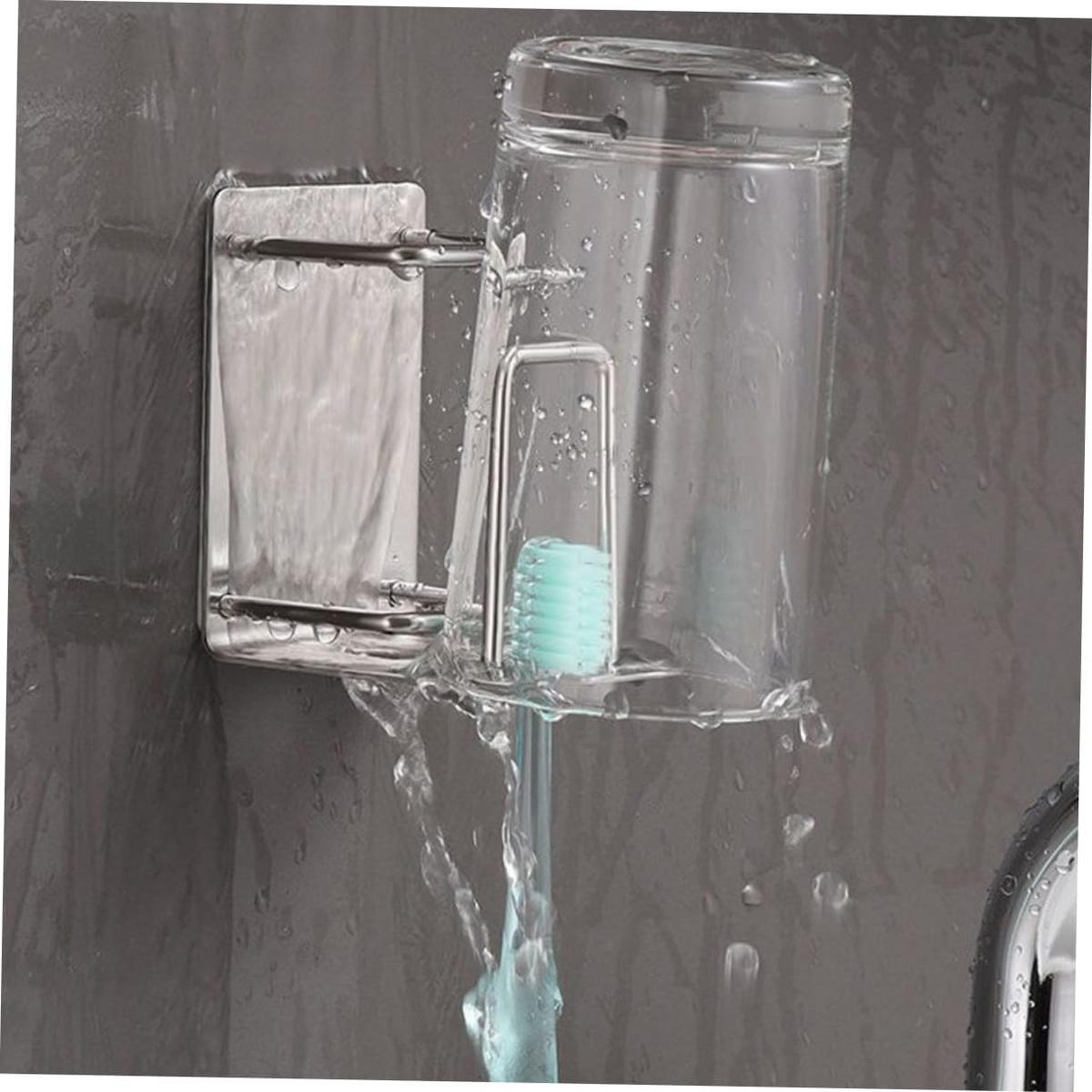 ZAHNBÜRSTENHALTER , Set mit 2 Mundspülbecherhaltern - Silberfarben, Metall (8.2/5.5/6.5cm) - BELZ