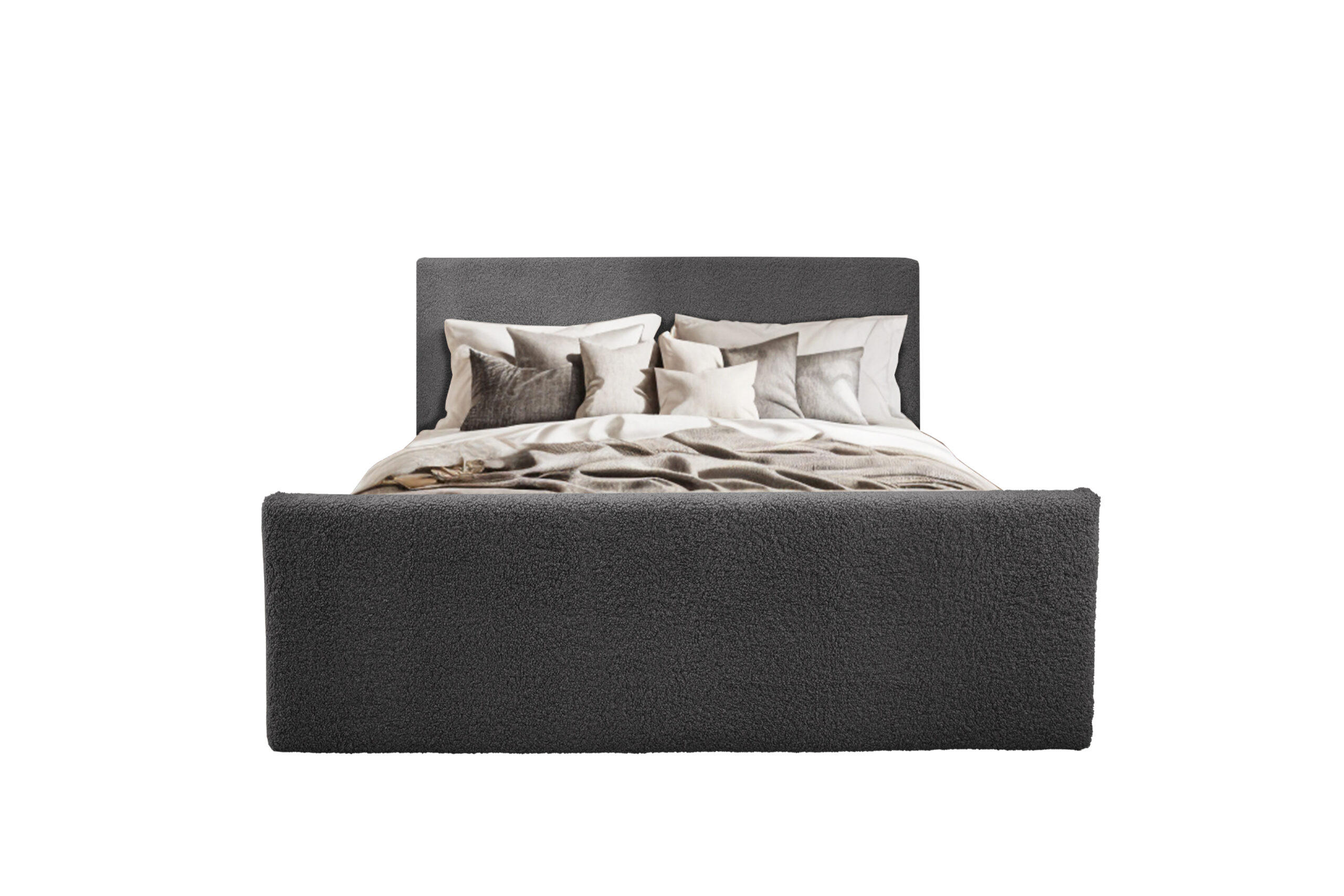 BOXBETT mit Bettkasten und Topper LAMM Stoff Sven Dunkelgrau 160x200 cm H3-Bonell - Dunkelgrau, Holzwerkstoff (160/200cm) - Kaiser Möbel