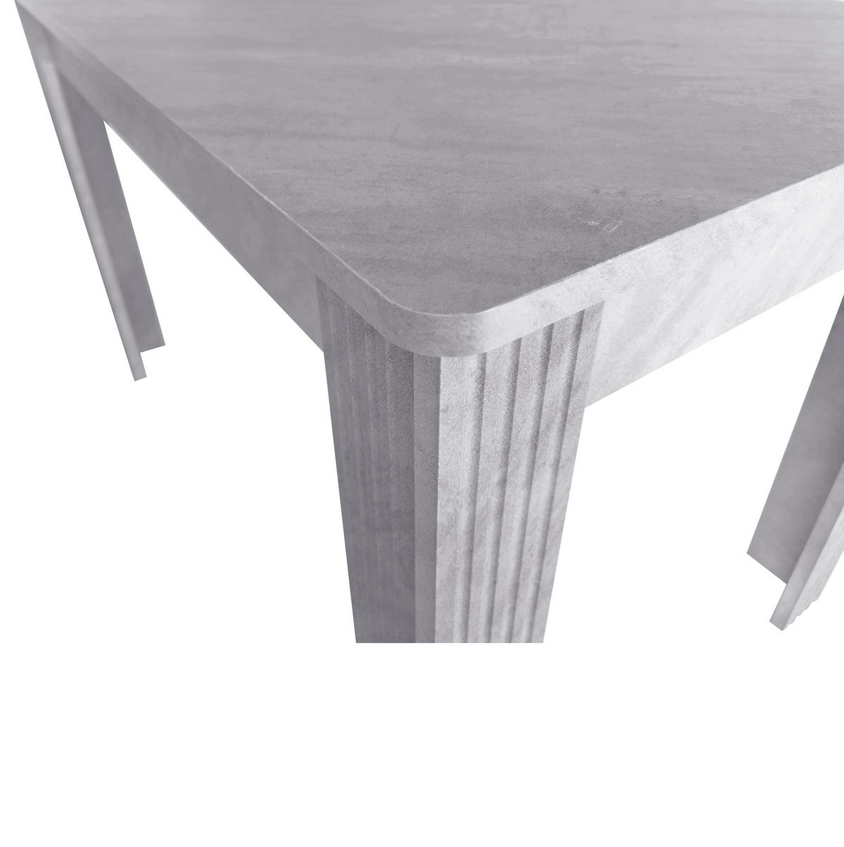 ESSTISCH 65x116x75 cm in Grau aus Spanplatte mit Holzmaserung, modern und stabil - Grau, Holzwerkstoff (65/116/75cm) - Modfu