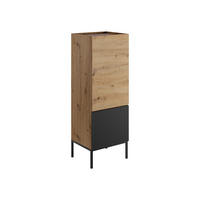 KOMMODE Como 50 2D - Schwarz/Eiche Artisan, Holzwerkstoff/Metall (50/140/42cm) - MIRJAN24