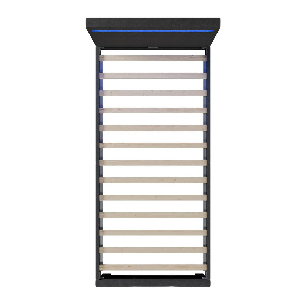 POLSTERBETT Verona mit LED dunkelgrau 90x200cm - Dunkelgrau, Holz (90/200cm) - Juskys