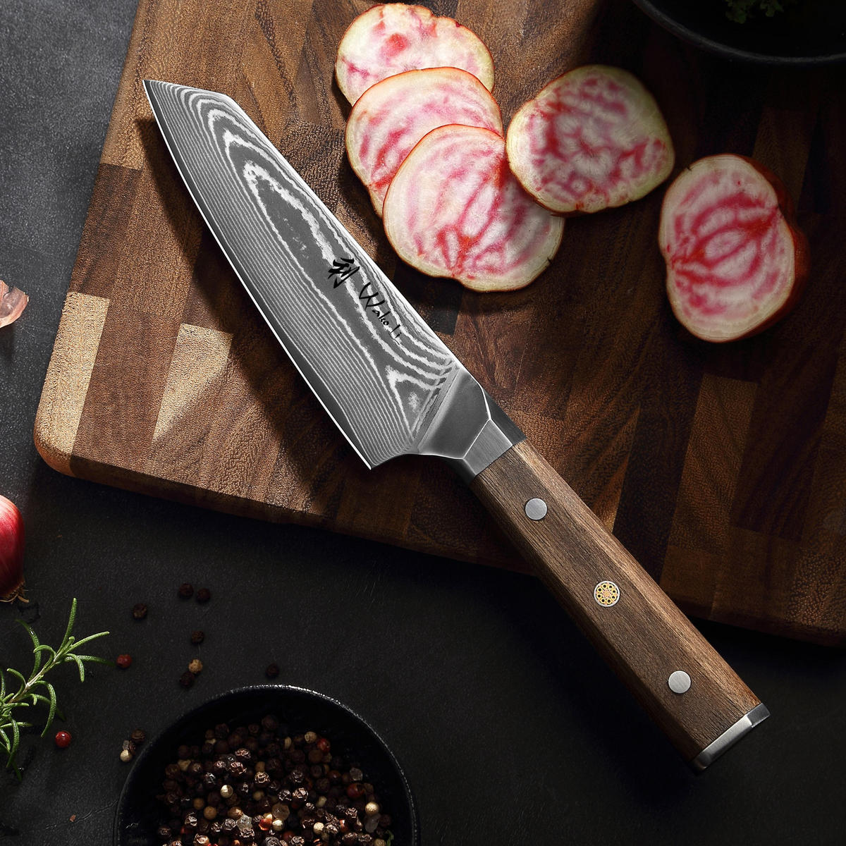 KIRITSUKEMESSER 15 cm - Nussbaumfarben, Holz/Metall (29cm) - Wakoli