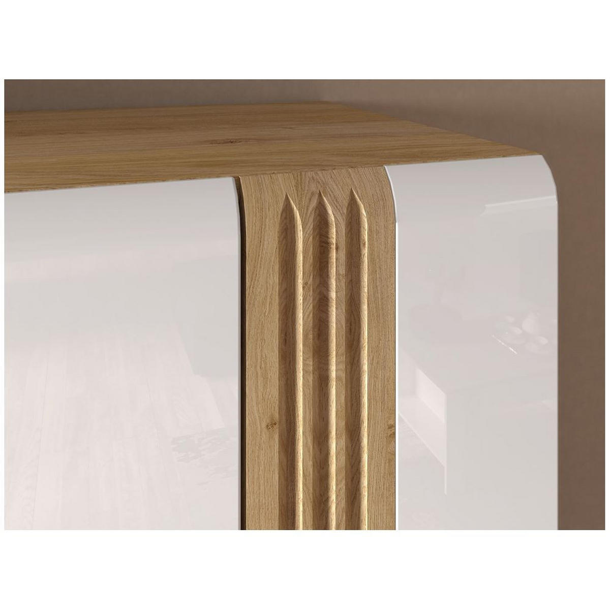 WOHNZIMMER-SET 4-TLG. Akron-131 - Weiß, Holzwerkstoff (599/196/42cm) - Lomado