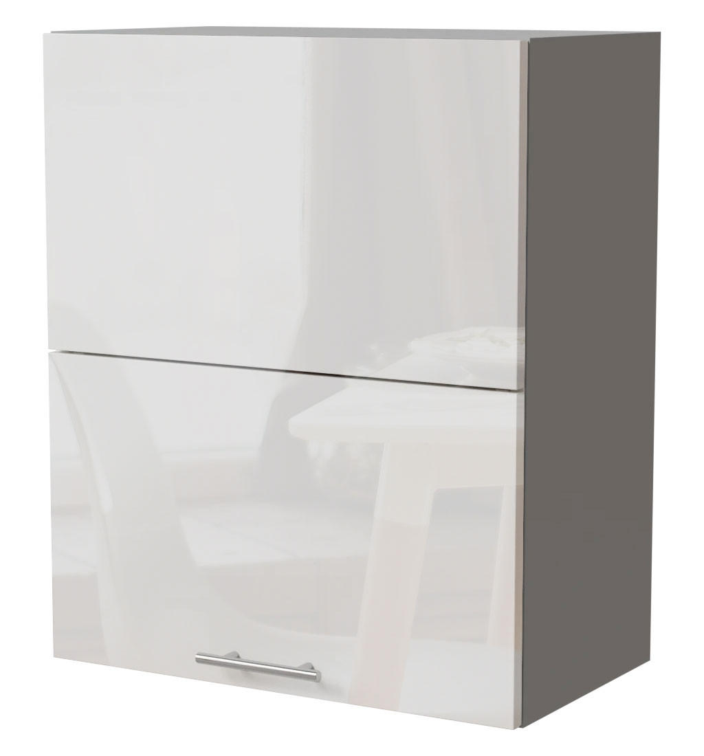 HÄNGESCHRANK Essen W8B/60-AV Grau / Weiß Hochglanz 60 / 32,5 / 72cm - Weiß Hochglanz/Grau, Holz/Holzwerkstoff (60/72/32.5cm) - Feldmann-Wohnen