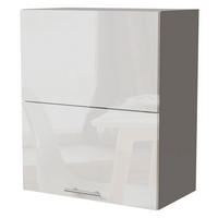 HÄNGESCHRANK Essen W8B/60-AV Grau / Weiß Hochglanz 60 / 32,5 / 72cm - Weiß Hochglanz/Grau, Holz/Holzwerkstoff (60/72/32.5cm) - Feldmann-Wohnen