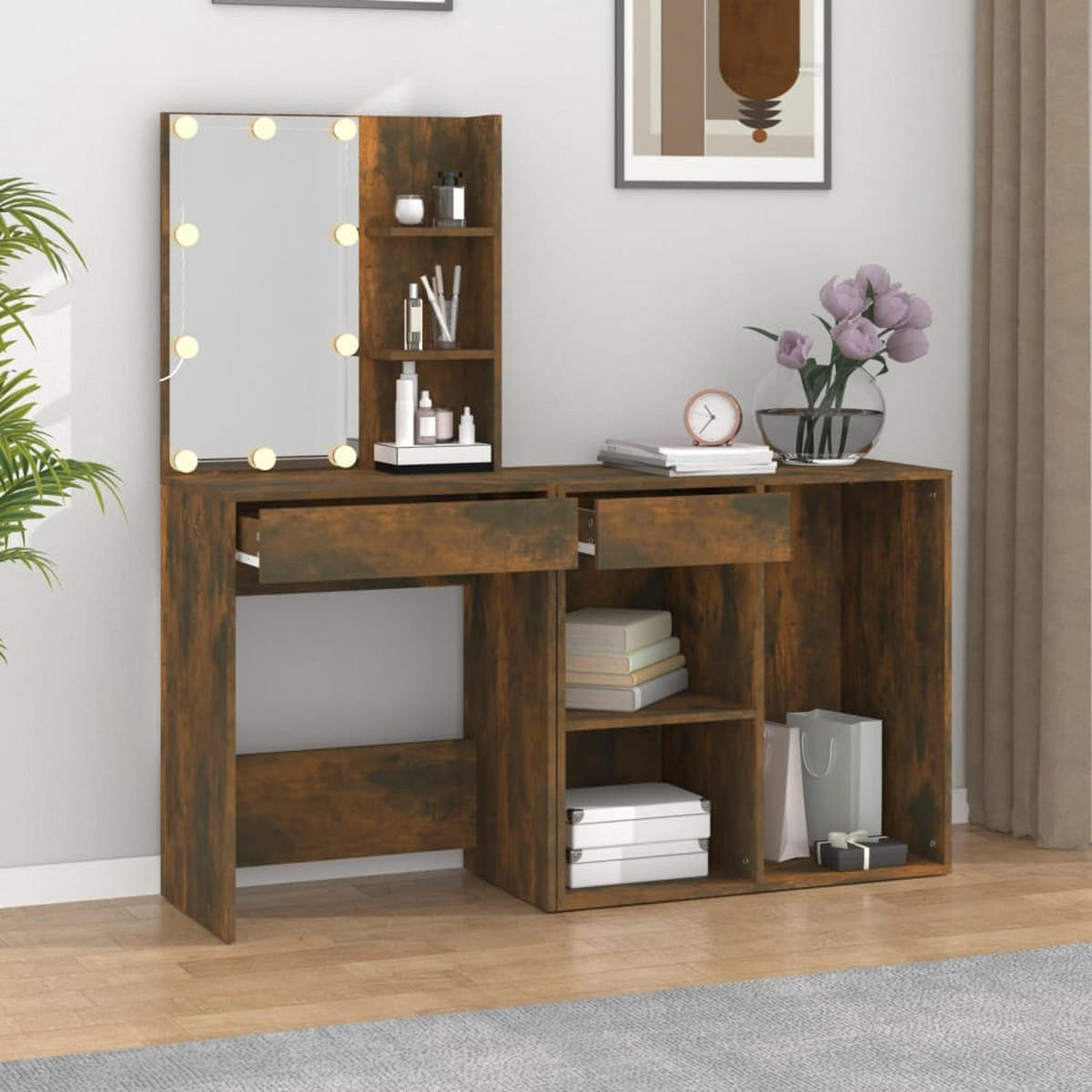 SCHMINKTISCH Cole 75/40/80 cm - Taupe, Holzwerkstoff (75/80/40cm) - Nettlife