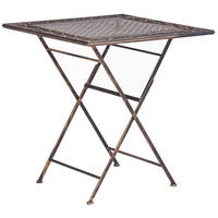 GARTENTISCH 70/70 cm Metall Schwarz Bormio - Goldfarben/Schwarz, Metall (70/74/70cm) - Beliani