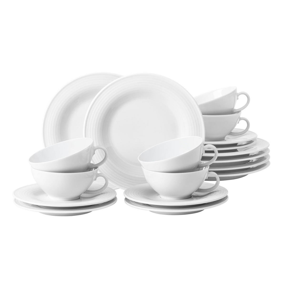 TEESERVICE Beat Color Glaze weiß 18er Set - Weiß, Keramik (1/1/1cm) - Seltmann Weiden
