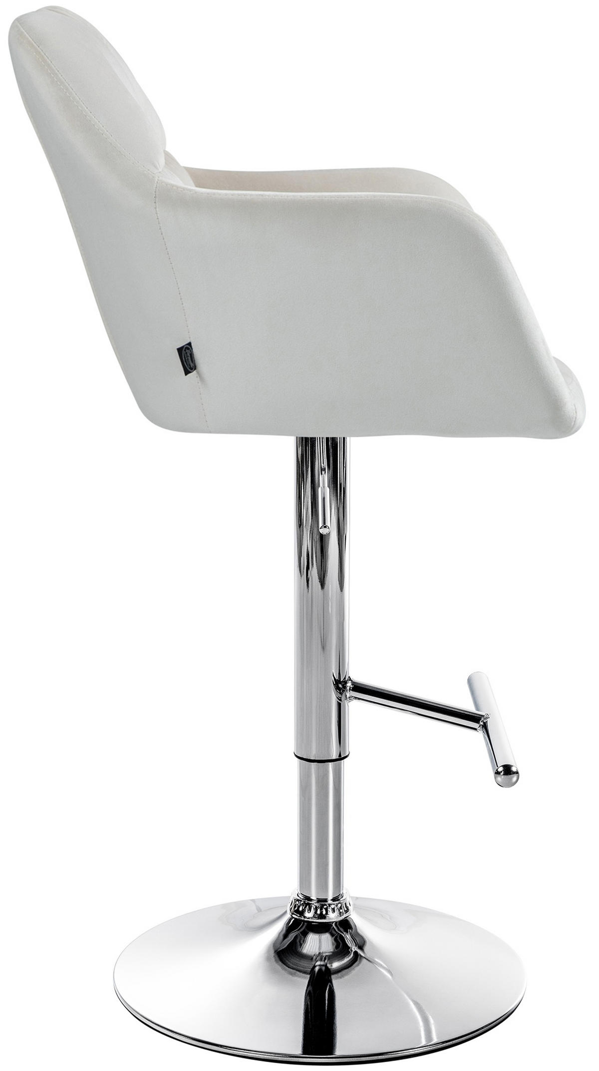 BARHOCKER Nardo Samt chrom creme - Chromfarben/Naturfarben, Textil/Metall (57/118/59cm) - TPFLiving