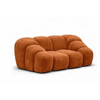 SESSEL modular, Veloursstoff Bluvel, Zimtfarbe, CROISSANT - Orange, Holz (168/72/115cm) - Kaiser Möbel