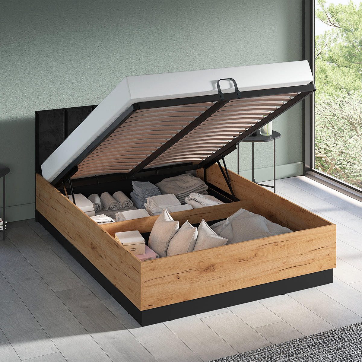 BOXBETT 140/200 Solal Holz - Braun, Holzwerkstoff (140/200cm) - Petits-meubles