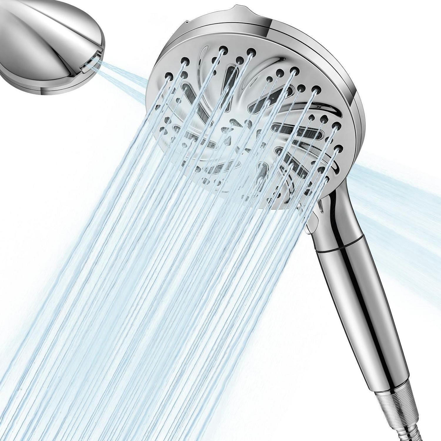 HANDBRAUSE mit 10 Strahlarten und 15-stufigem Filtersystem - Silberfarben, Metall (13/12.7/28cm)